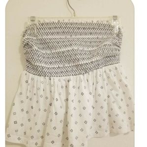 Navy and White Peplum tube top